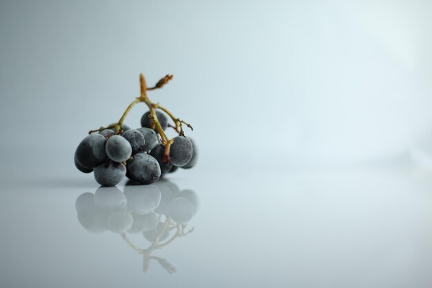 Primer plano de las uvas contra un fondo blanco