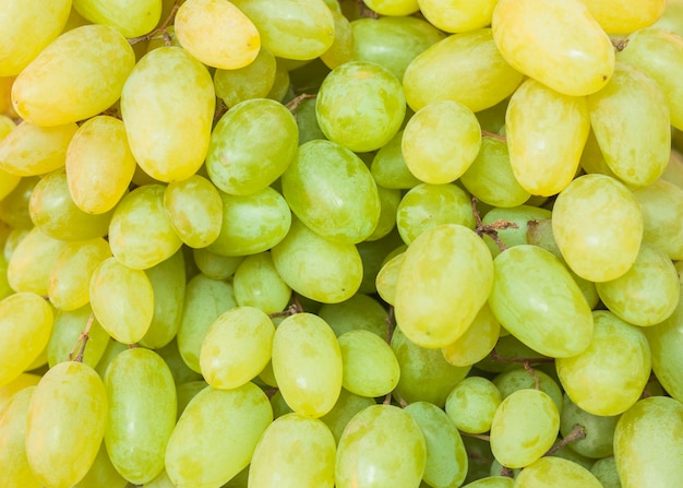 Foto primer plano de uvas verdes frescas