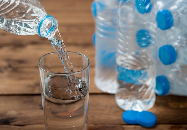 Foto primer plano de un vaso de agua