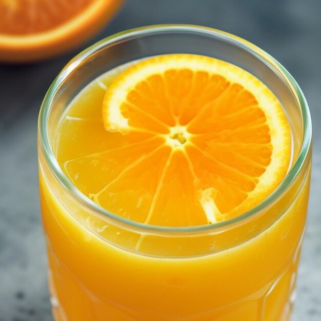 Foto un primer plano de un vaso de jugo de naranja piense dos veces antes de cepillarse después de las bebidas ácidas