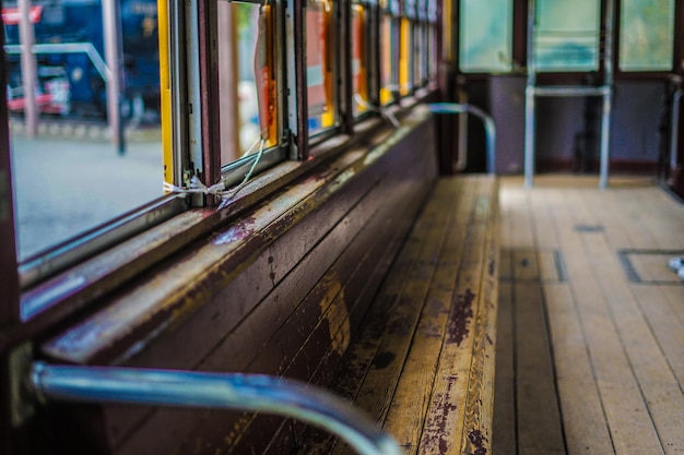 Foto primer plano de la ventana del tren