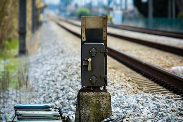 Foto primer plano de la vía ferroviaria