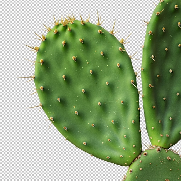 Un primer plano de un vibrante cactus de pera espinosa de color verde