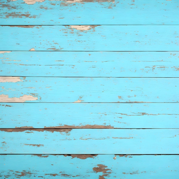Primer plano de una vieja valla de madera con pintura desconchada Textura pastel fondo azul suave