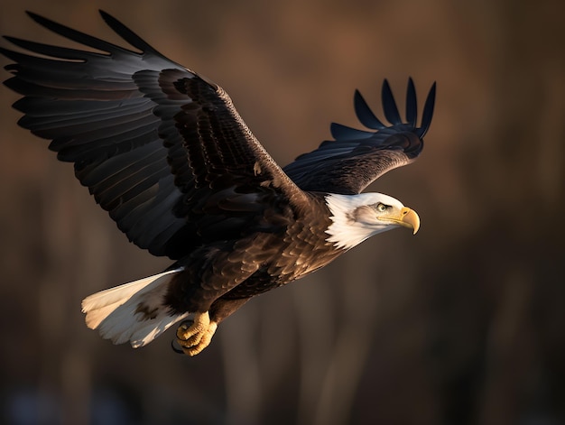 Foto primer plano del vuelo del águila