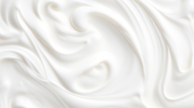 Foto primer plano de yogur de vainilla cremoso natural blanco vista superior ia generativa