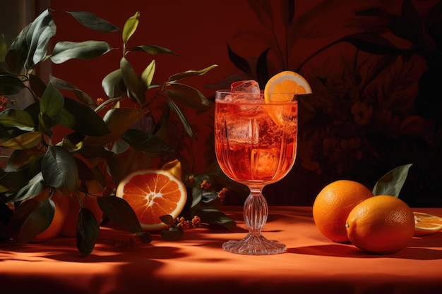 Primer vaso de cóctel spritz aperol