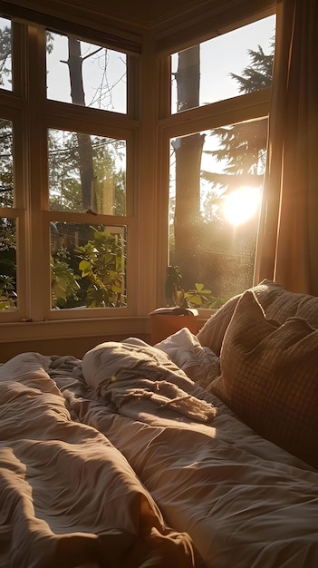 La primera luz del amanecer dormitorio sereno