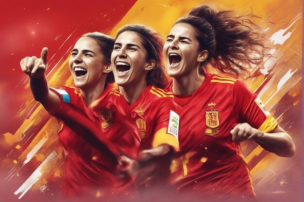 Primeros planos que muestran la felicidad y la celebración de los jugadores de la copa mundial de fútbol de España