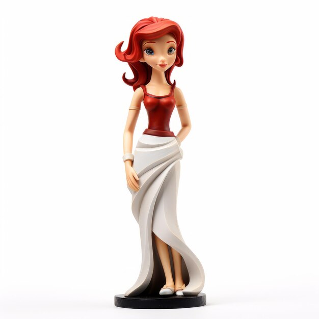 Foto princesa ariana figurine personagem inspirada em mangá com cabelo vermelho legal