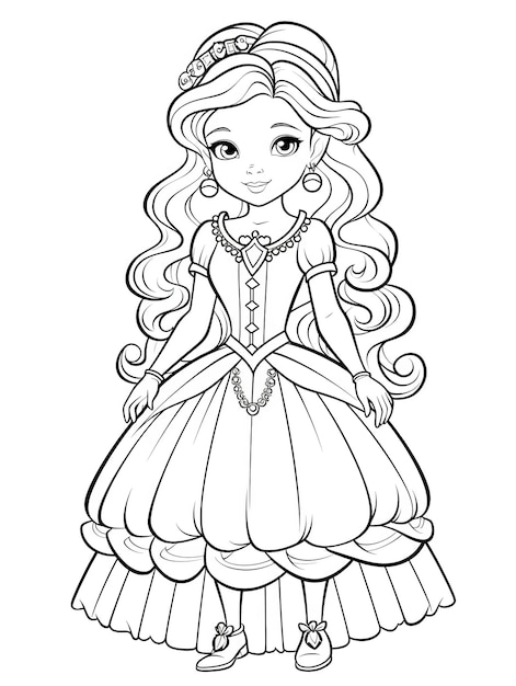 Princesa, boneca, para colorir  Princess coloring pages, Coloring