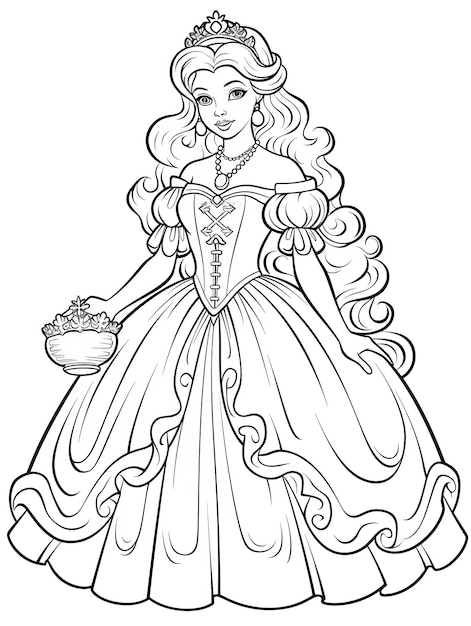 Desenho barbie princesa para colorir!