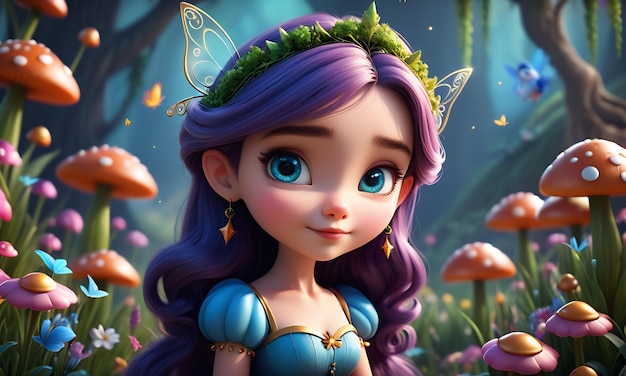 Princesa das fadas personagem 3D
