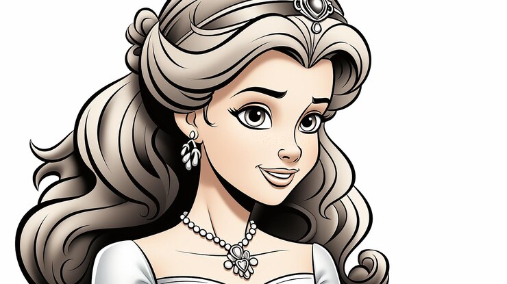 princesa foto en blanco y negro generativo ai