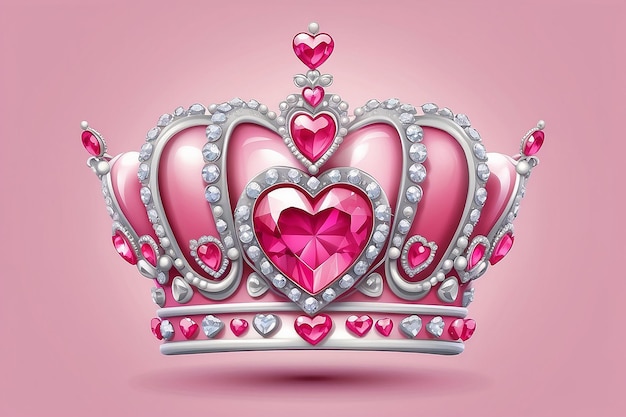 Foto la princesa rosa de la realeza con las joyas del corazón