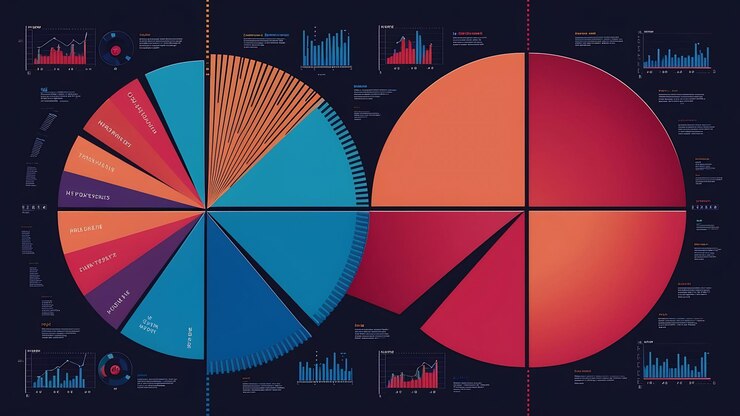 Foto principio de pareto con gráficos de pastel