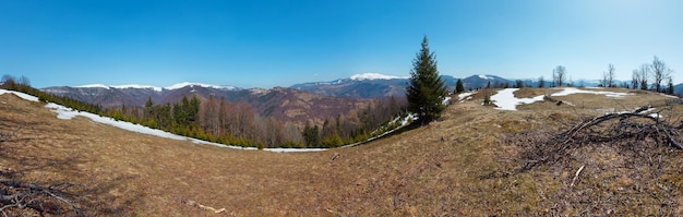 Principios de la primavera montañas de los Cárpatos