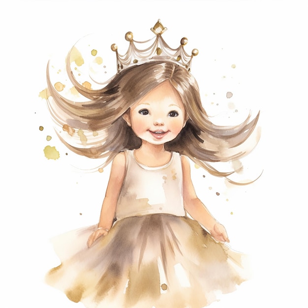 Prinzessinnen-Illustration mit Wasserspritzer-Farbe