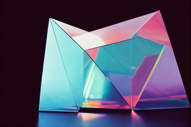 Prisma de vidro Luz refratária em cores vívidas do arco-íris