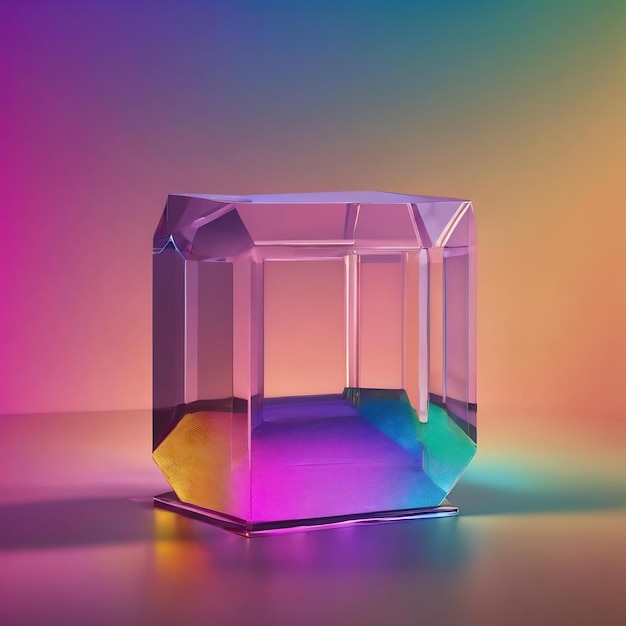 Prisma hexagonal de vidrio en diferentes ángulos vista 3d render iconos conjunto figuras abstractas formas geométricas