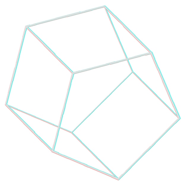 Prisma pentagonal 3D con elemento de diseño de efecto glitch