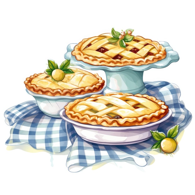 Pristine Delights Handgefertigtes Kuchen-Clipart-Set mit blumiger blauer und grüner Backform, kompliziertes Lat