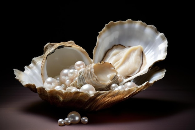 Pristine Perlas de ostras blancas Generar Ai