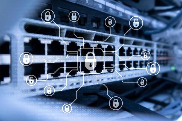 Privacidade de informações de proteção de dados de segurança cibernética Internet e conceito de tecnologia