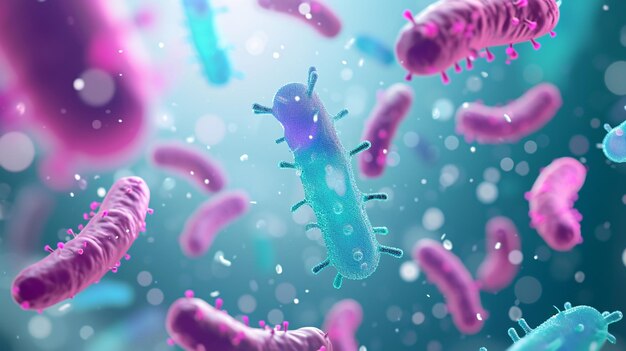 Foto probióticos bacterias biología ciencia medicina microscópica digestión estómago escherichia coli tratamiento cuidado de la salud medicación anatomía organismo