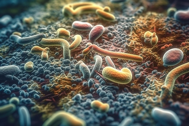 Probiotika Bakterien Biologie Wissenschaft Mikroskopische Medizin Verdauung Magen Escherichia coli Behandlung Gesundheitswesen Medikamente Anatomie Organismus Generative KI