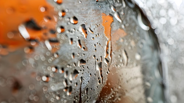 Foto problema de control de la humedad macro disparo de condensación que conduce al crecimiento de moho en el espejo