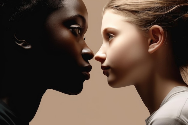 Problema mundial social Discriminación racismo desacuerdo ético detener el acoso prejuicio racial color de piel discurso de odio división de segunda clase