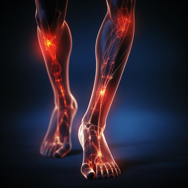 Problemas com os tendões do joelho e inflamação das articulações no escuro