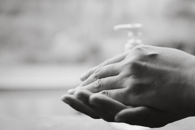 Procedimento passo a passo para lavar adequadamente as mãos para desinfecção adequada Corona virus protection concept 2019.