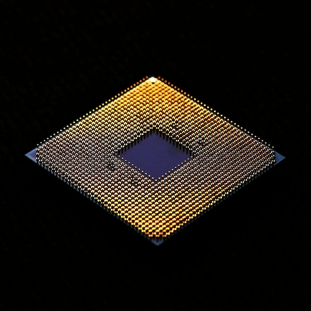 Foto procesador - un chip a una computadora