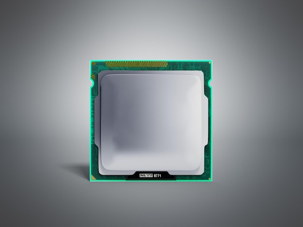 Procesadores de computadora CPU Rendimiento 3D de alta resolución en gris
