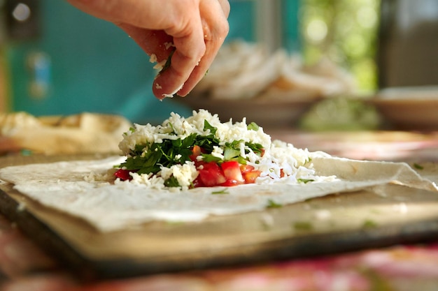 Proceso de cocción de tortitas de verduras