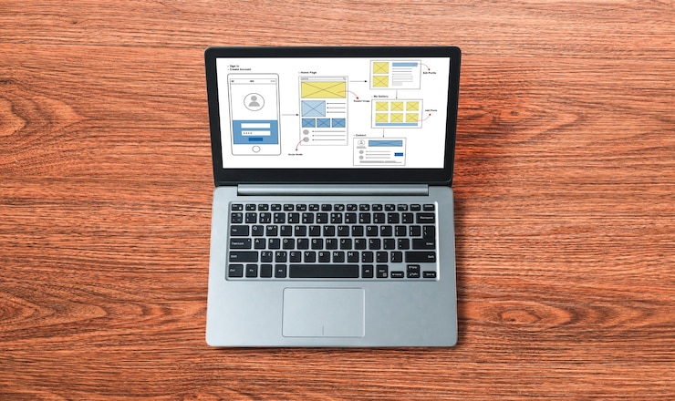 Foto proceso de diseño de interfaz de usuario ux para aplicaciones móviles y sitios web modernos
