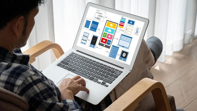 Proceso de diseño de interfaz de usuario UX para aplicaciones móviles y sitios web modernos