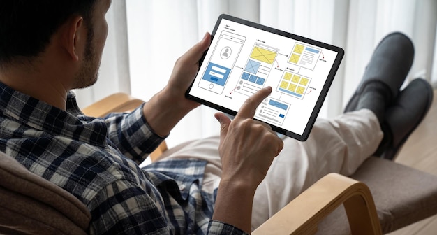 Proceso de diseño de interfaz de usuario UX para aplicaciones móviles y sitios web modernos