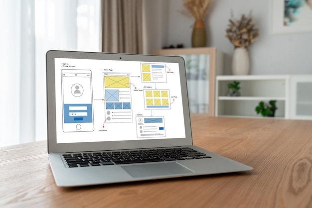 Proceso de diseño de interfaz de usuario UX para aplicaciones móviles y sitios web modernos