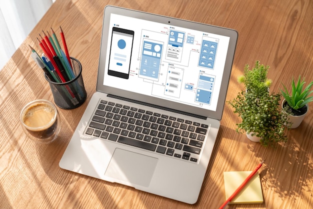Proceso de diseño de interfaz de usuario UX para aplicaciones móviles y sitios web modernos