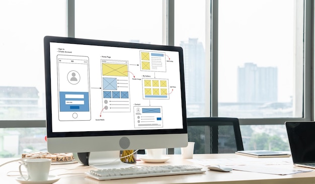 Proceso de diseño de interfaz de usuario UX para aplicaciones móviles y sitios web modernos