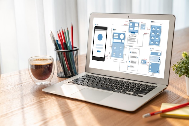 Proceso de diseño de interfaz de usuario UX para aplicaciones móviles y sitios web modernos