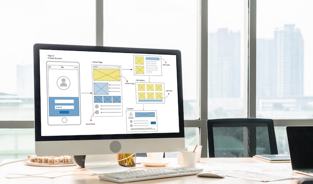 Proceso de diseño de interfaz de usuario UX para aplicaciones móviles y sitios web modernos