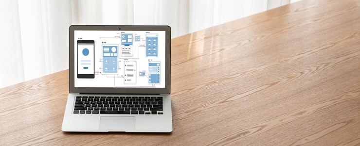 Foto proceso de diseño de ux ui para aplicaciones móviles y sitios web modernos
