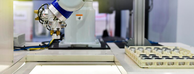 Foto proceso de empaque de rodamientos para transferencia en sistemas de transporte automatizados industrial