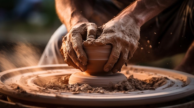 Foto proceso de fabricación de cerámica artística