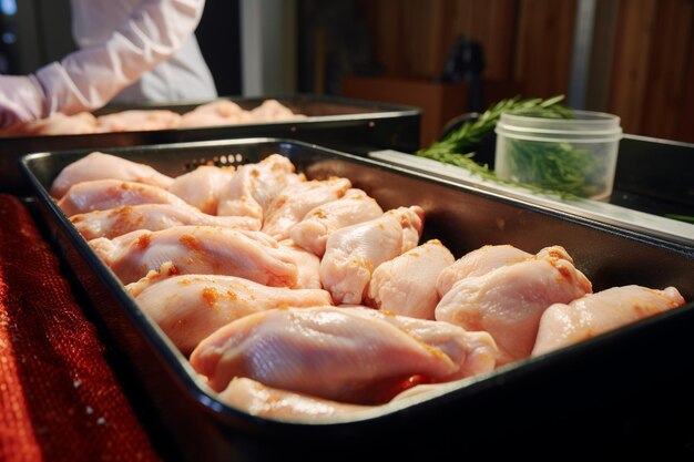 Foto proceso de producción de carne de pollo desde la granja hasta la transformación