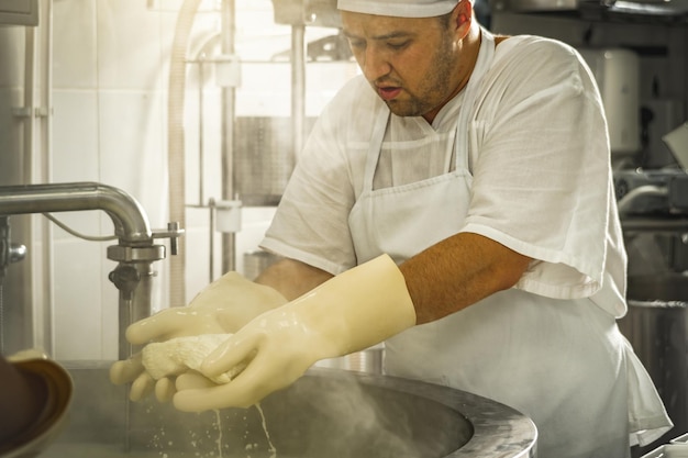 Proceso de producción de diferentes variedades de queso en la industria Elaboración de queso de leche natural como negocio